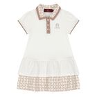 Younger Girls Ivory Logo Polo Dress, 1, hi-res