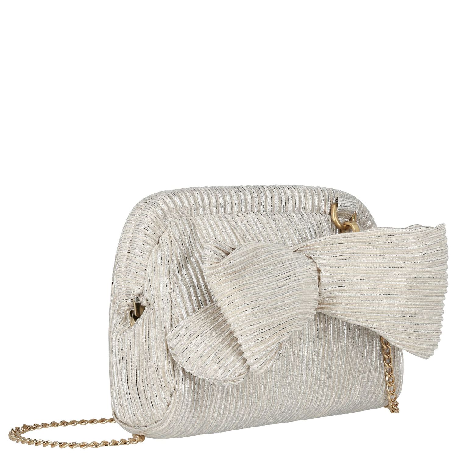Girls Beige & Silver Handbag, 1, hi-res