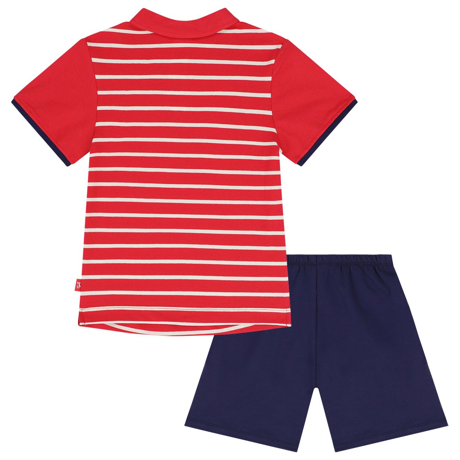 Boys Red & Navy Blue Shorts Set, 1, hi-res