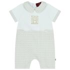 Baby Boys Blue & Gold Logo Romper, 2, hi-res