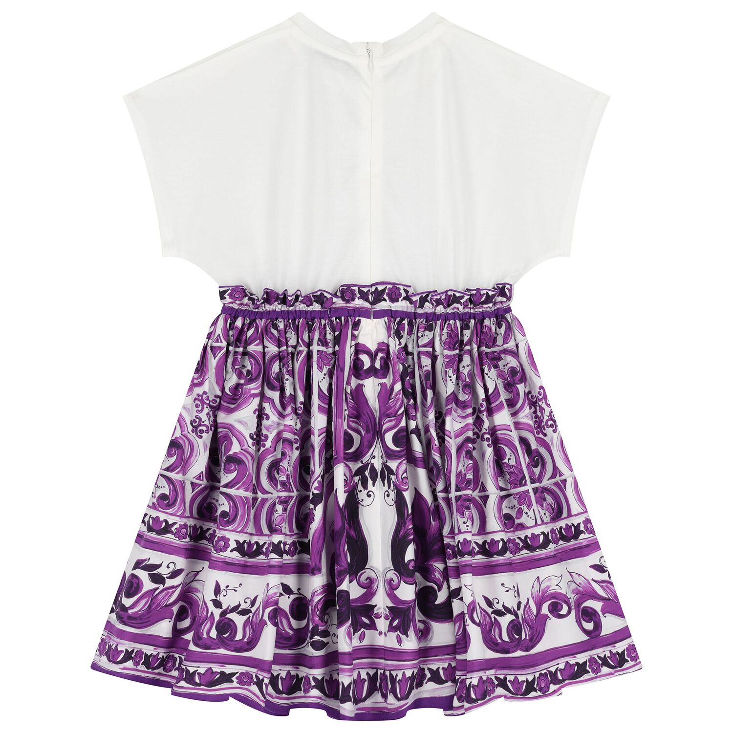 Girls White & Purple Majolica Dress, 1, hi-res image number null