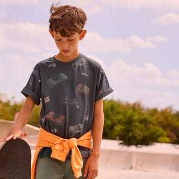 Boys Grey Video Game Controller T-Shirt