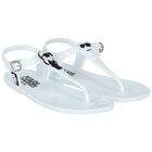 Girls White Karl & Choupette Sandals, 1, hi-res