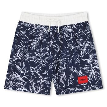 Boys Navy Blue Logo Swim Shorts