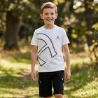 Boys Black Logo Shorts, 1, hi-res