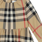 Girls Beige Checkered Dress, 1, hi-res