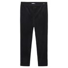 Girls Black Velvet Leggings, 1, hi-res