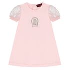 Younger Girls Pink Logo Dress, 2, hi-res