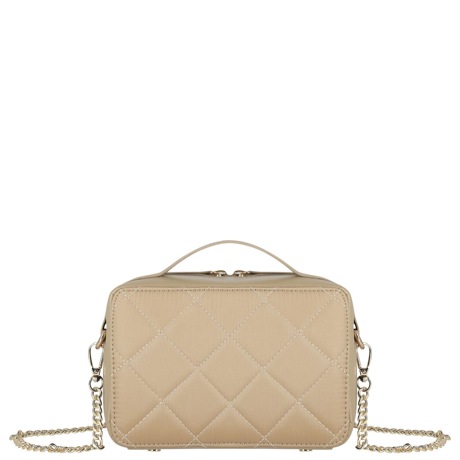 Girls Beige Quilted Handbag, 2, hi-res