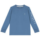 Boys Blue Logo Long Sleeve Top, 1, hi-res