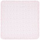 Baby Girls White & Pink Delicate Blooming Bow Blanket, 1, hi-res