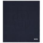 Baby Boys Navy Blue Logo Knit Blanket, 3, hi-res