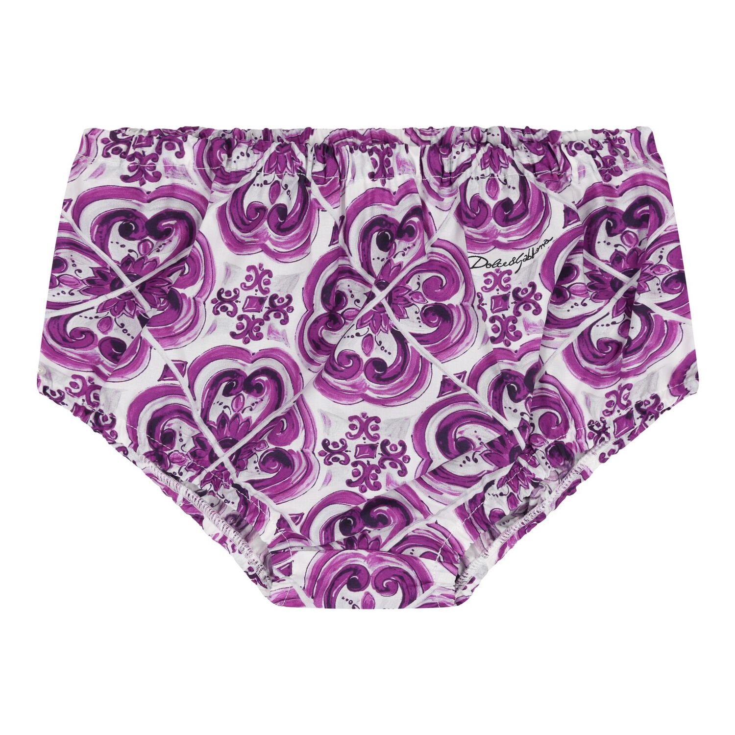 Baby Girls White & Purple Majolica Dress Set, 1, hi-res image number null