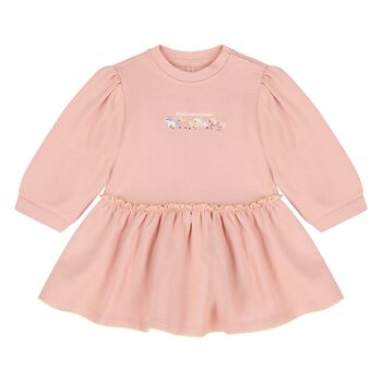 Younger Girls Pink Horse Logo Dress
