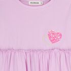 Girls Pink Heart Tiered Dress, 1, hi-res