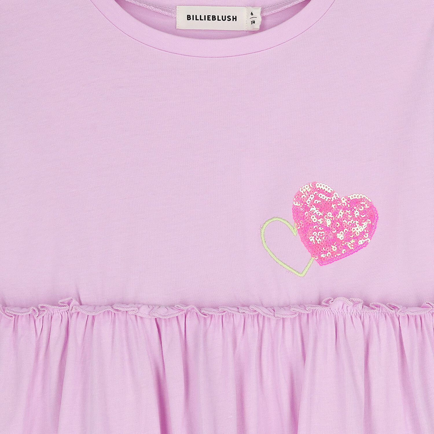 Girls Pink Heart Tiered Dress, 1, hi-res