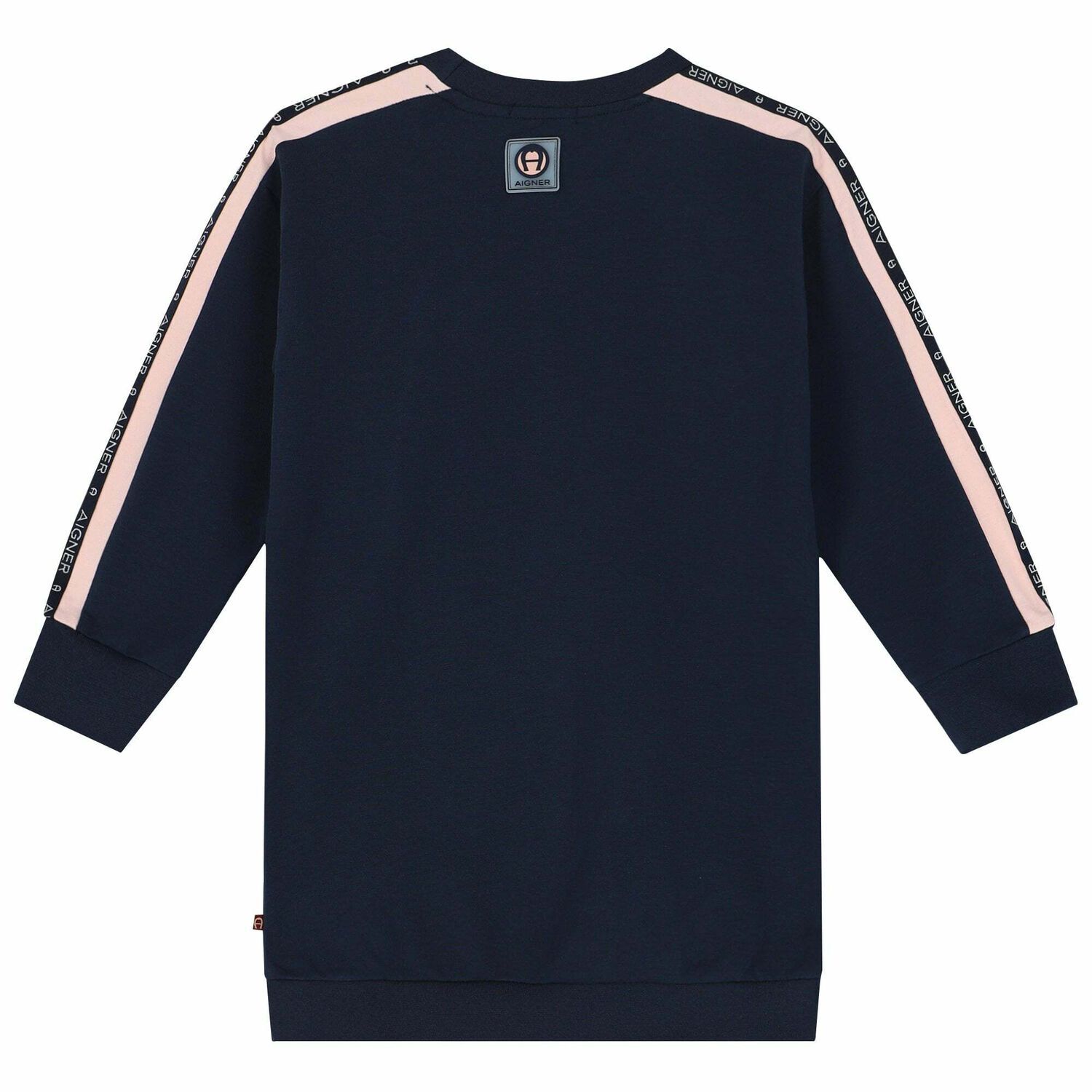 Girls Navy Logo Dress, 1, hi-res