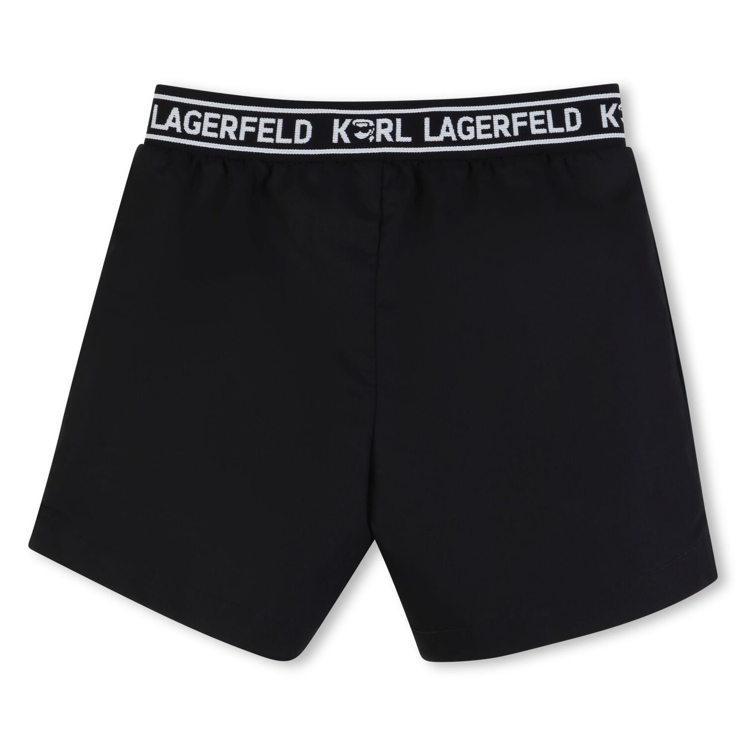 Younger Boys White & Black Logo Shorts Set, 1, hi-res