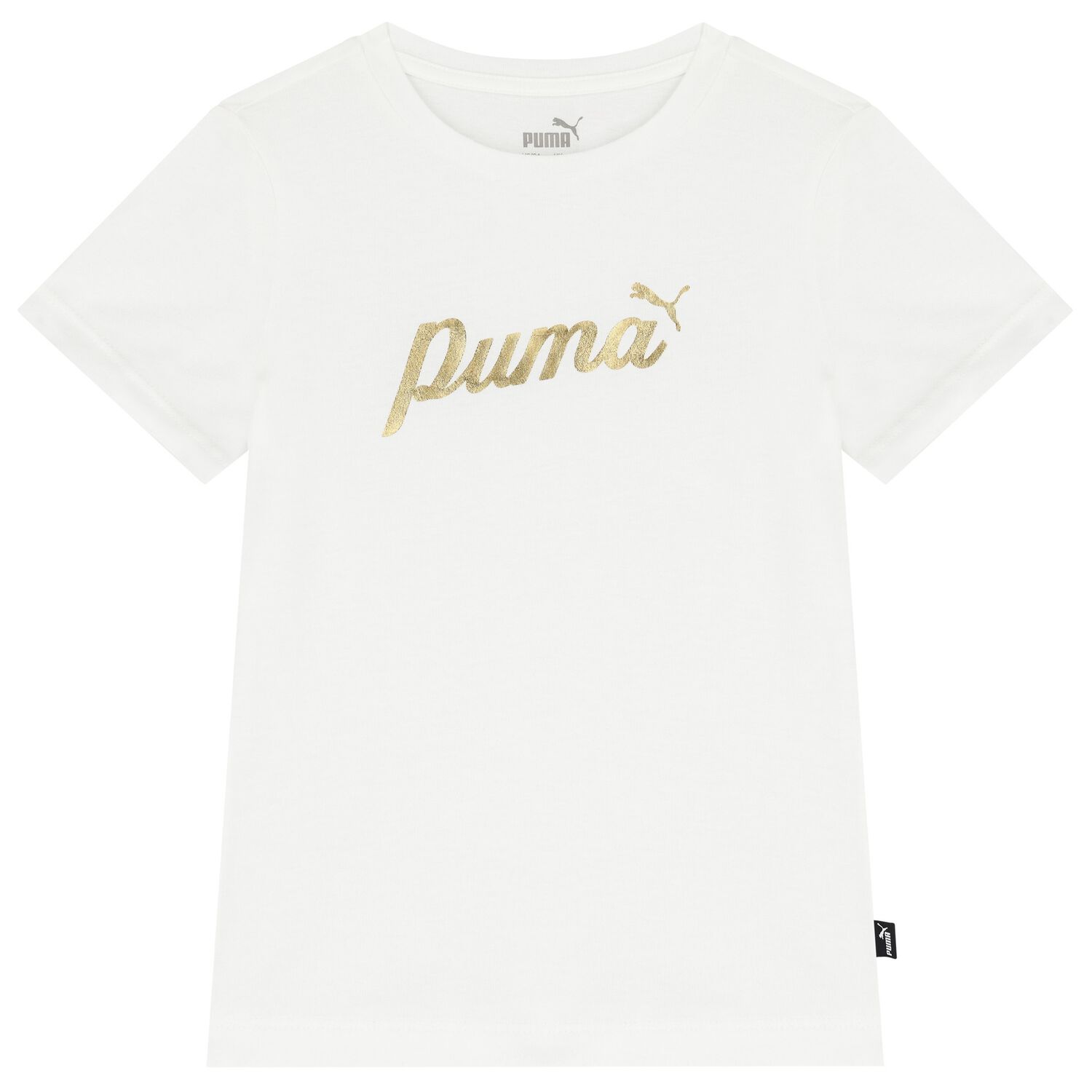 Girls White Logo T-Shirt, 3, hi-res