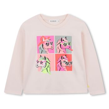 Girls Pink Pony Long Sleeve Top