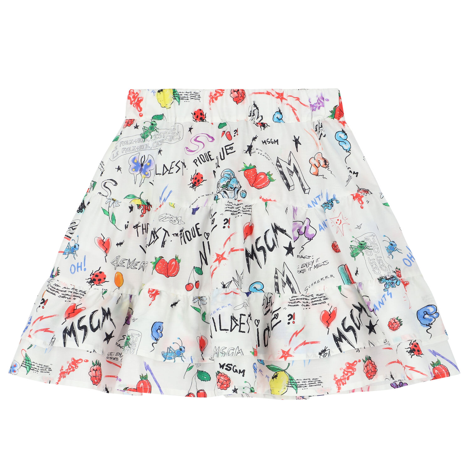 Girls White Logo Skirt, 1, hi-res