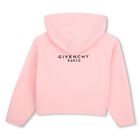 Girls Pink Logo Hooded Zip Up Top, 2, hi-res