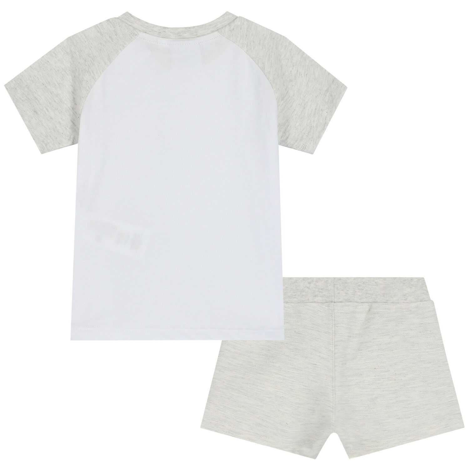 Baby Boys Grey & White Logo Shorts Set, 1, hi-res