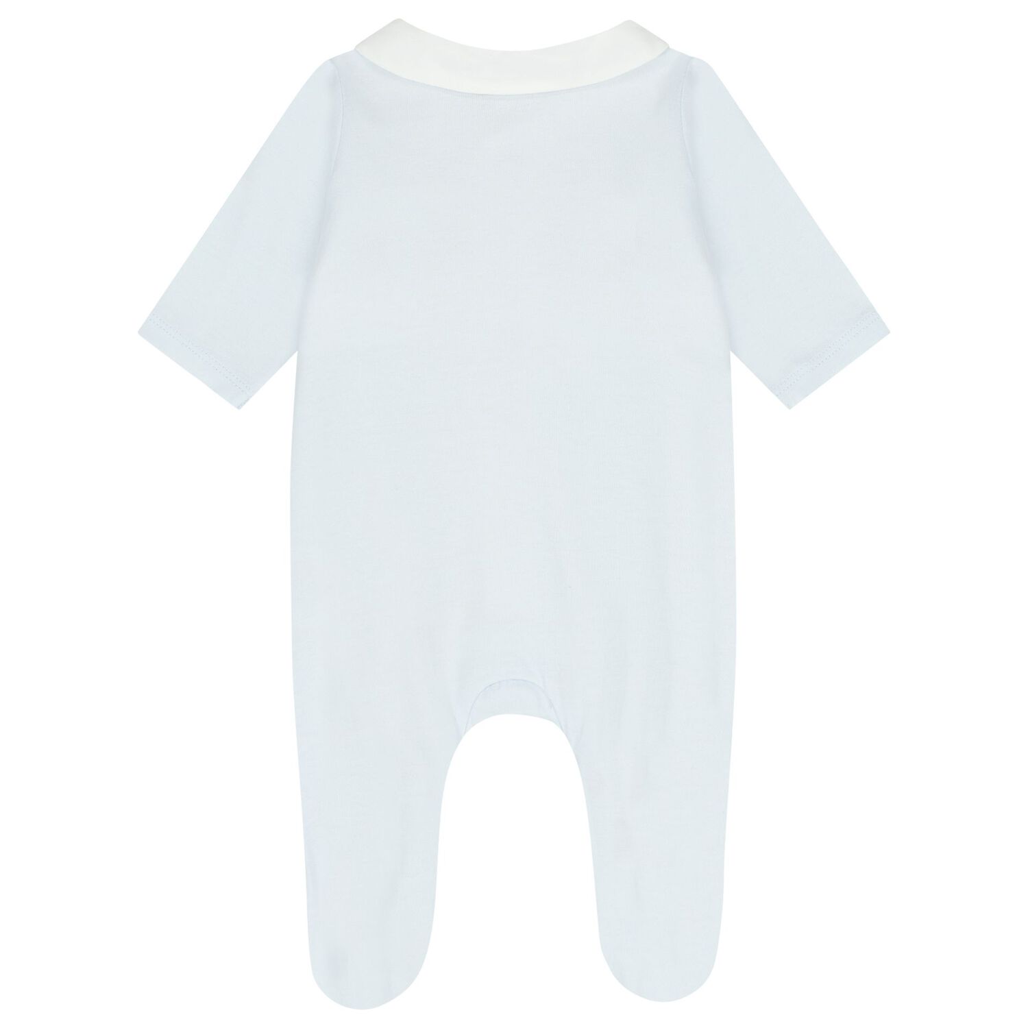 Baby Boys White & Blue Logo Babygrow, 2, hi-res