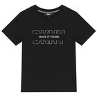 Boys Black Logo T-Shirt, 1, hi-res
