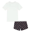 Girls White & Navy Logo Pyjamas, 1, hi-res