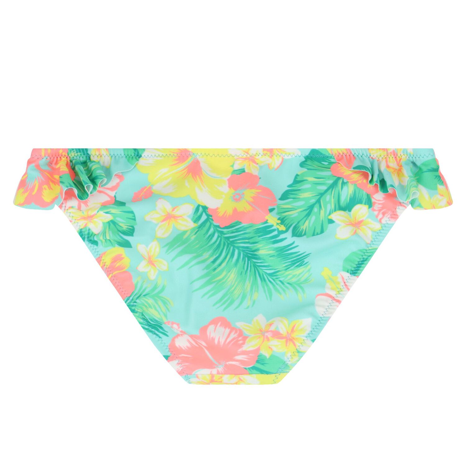 Girls Aqua & Green Floral Bikini, 1, hi-res