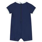 Baby Boys Navy Blue Polo Bear Sun Suit, 1, hi-res