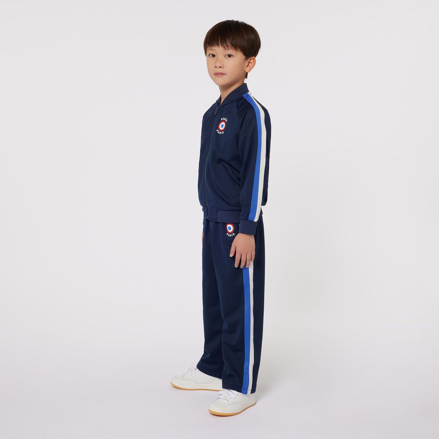 Navy Blue Logo Zip Up Top, 1, hi-res