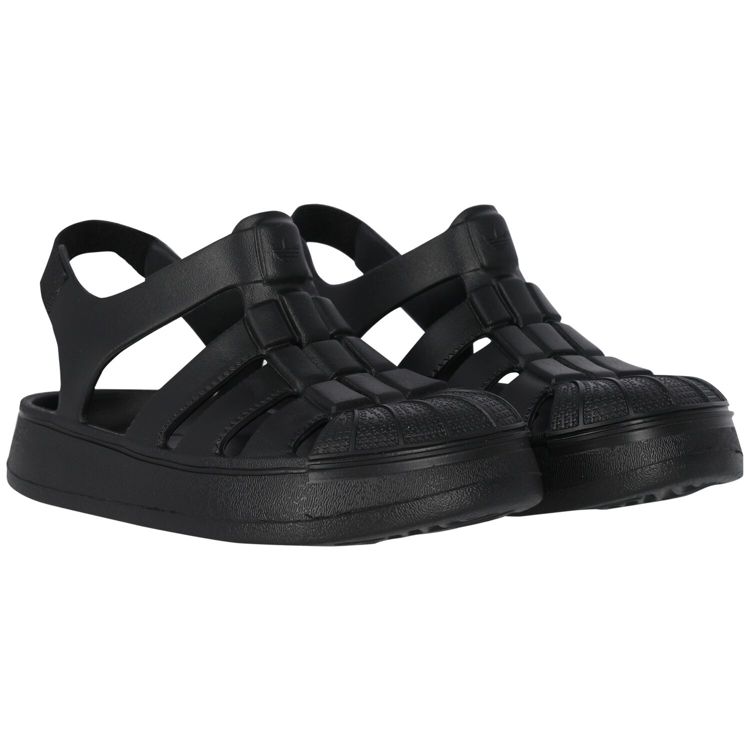 Black Logo Superstar Sandals, 1, hi-res