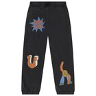 Boys Black Graphic Joggers, 1, hi-res