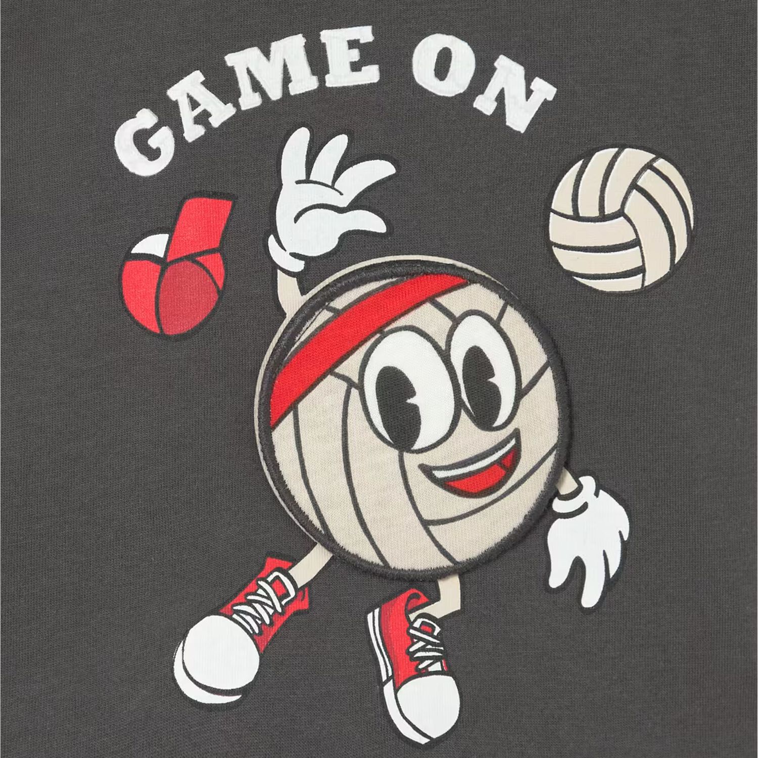 Younger Boys Grey Volley Ball T-Shirt, 2, hi-res