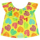 Girls Yellow Palm Leaves Top, 1, hi-res