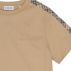 Beige Check Logo T-Shirt, 1, hi-res