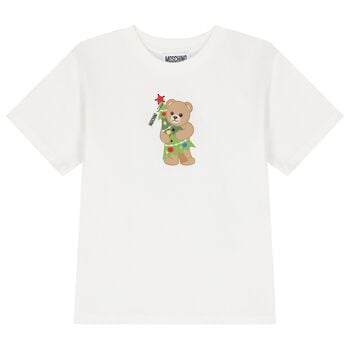 Ivory Christmas Teddy Bear Logo T-Shirt 