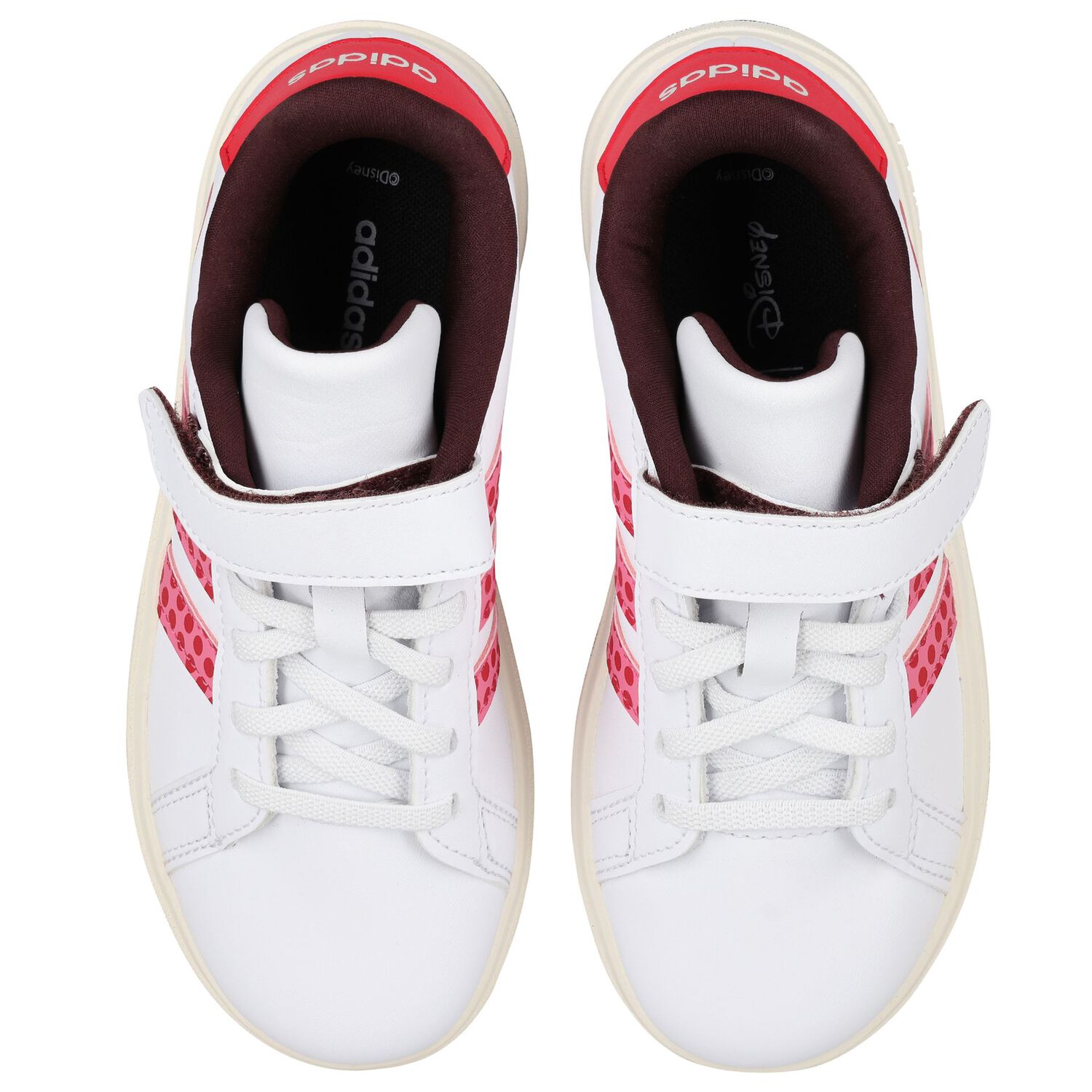 Girls White & Pink Grand Court Minnie Trainers, 1, hi-res image number null