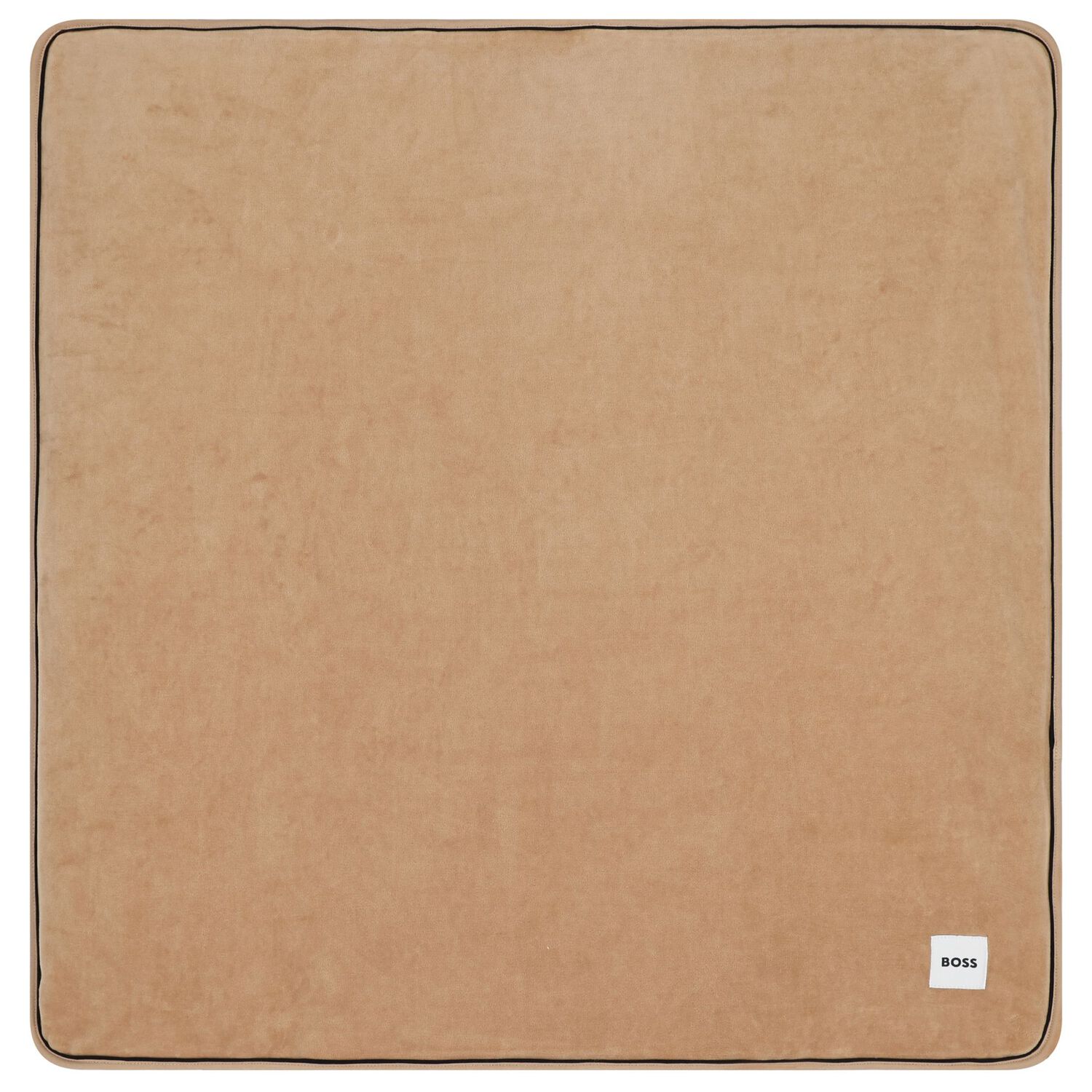 Beige & White Logo Padded Baby Blanket, 1, hi-res