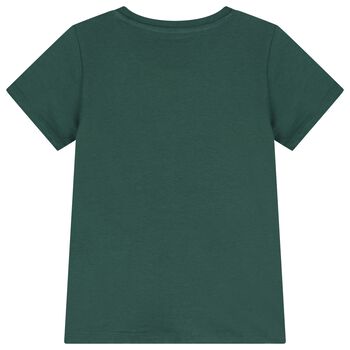 Boys Green Teddy Bear Logo T-Shirt