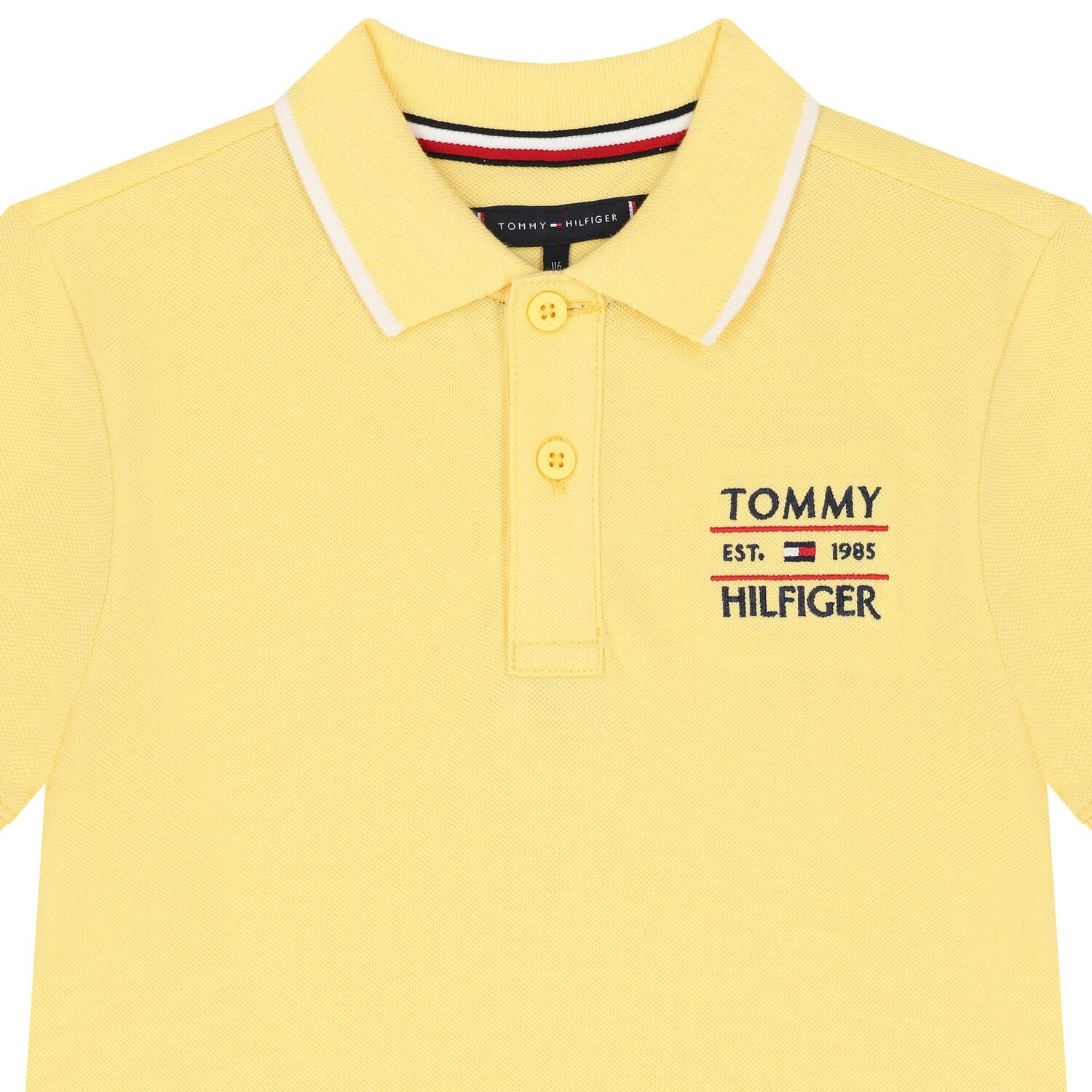Boys Yellow Logo Embroidery Polo Shirt, 4, hi-res image number null