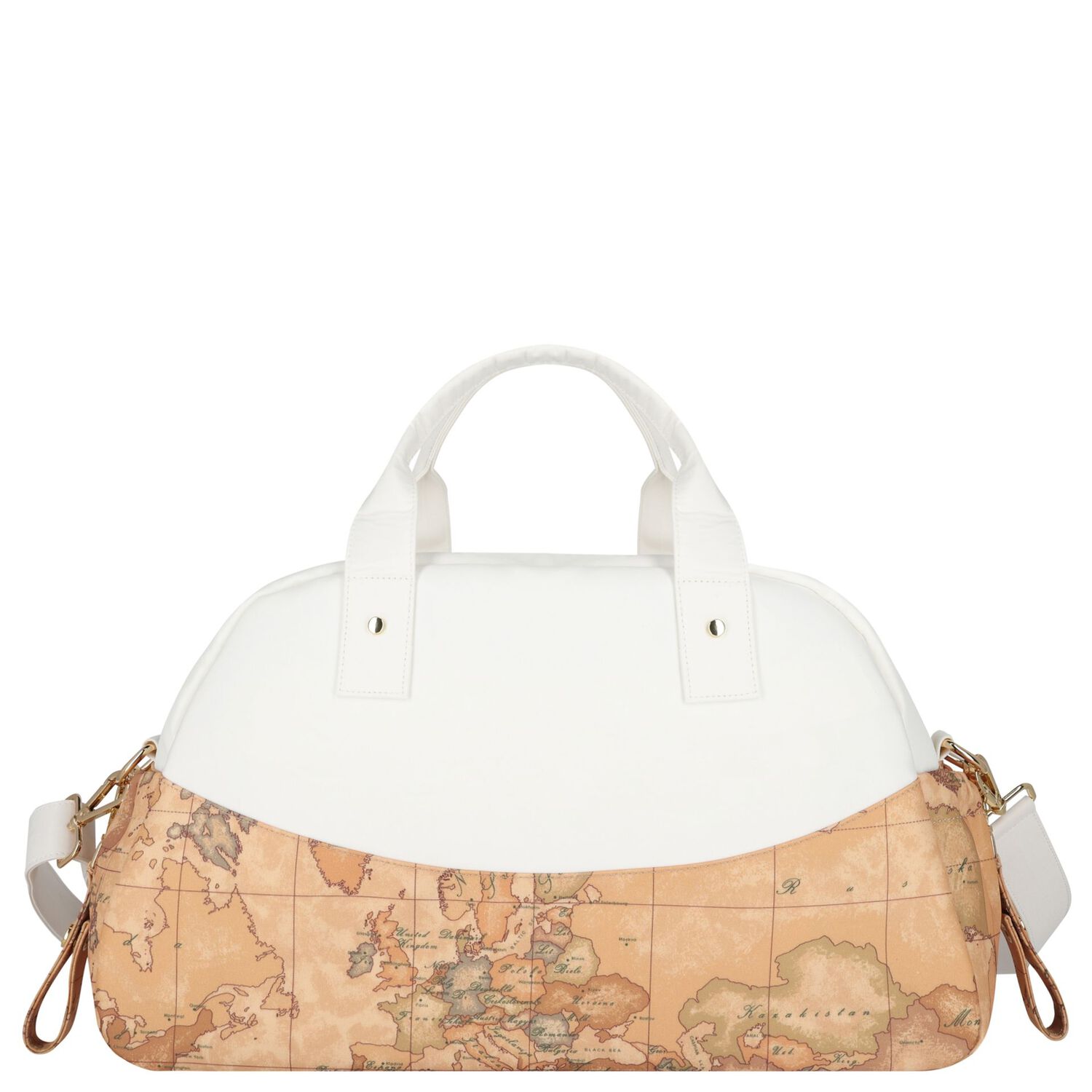 White & Beige Geo Map Baby Changing Bag , 1, hi-res