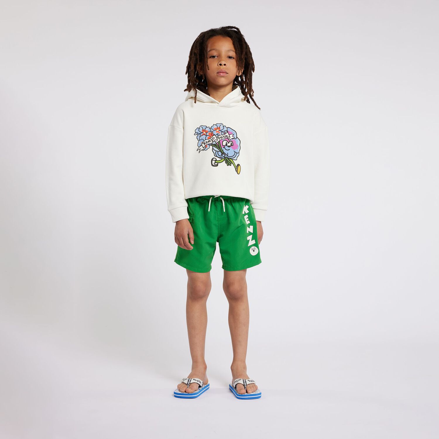 Boys Green Logo Swim Shorts, 1, hi-res image number null