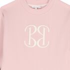 Girls Pink Tweed Sweatshirt Dress, 1, hi-res