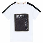 Boys White Logo T-Shirt, 1, hi-res