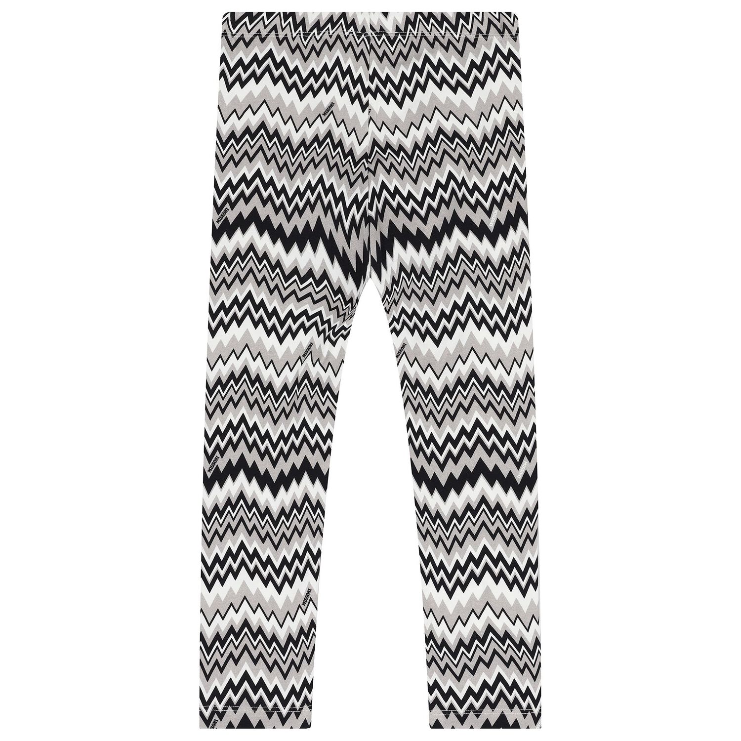 Girls Black & White Zigzag Leggings, 2, hi-res