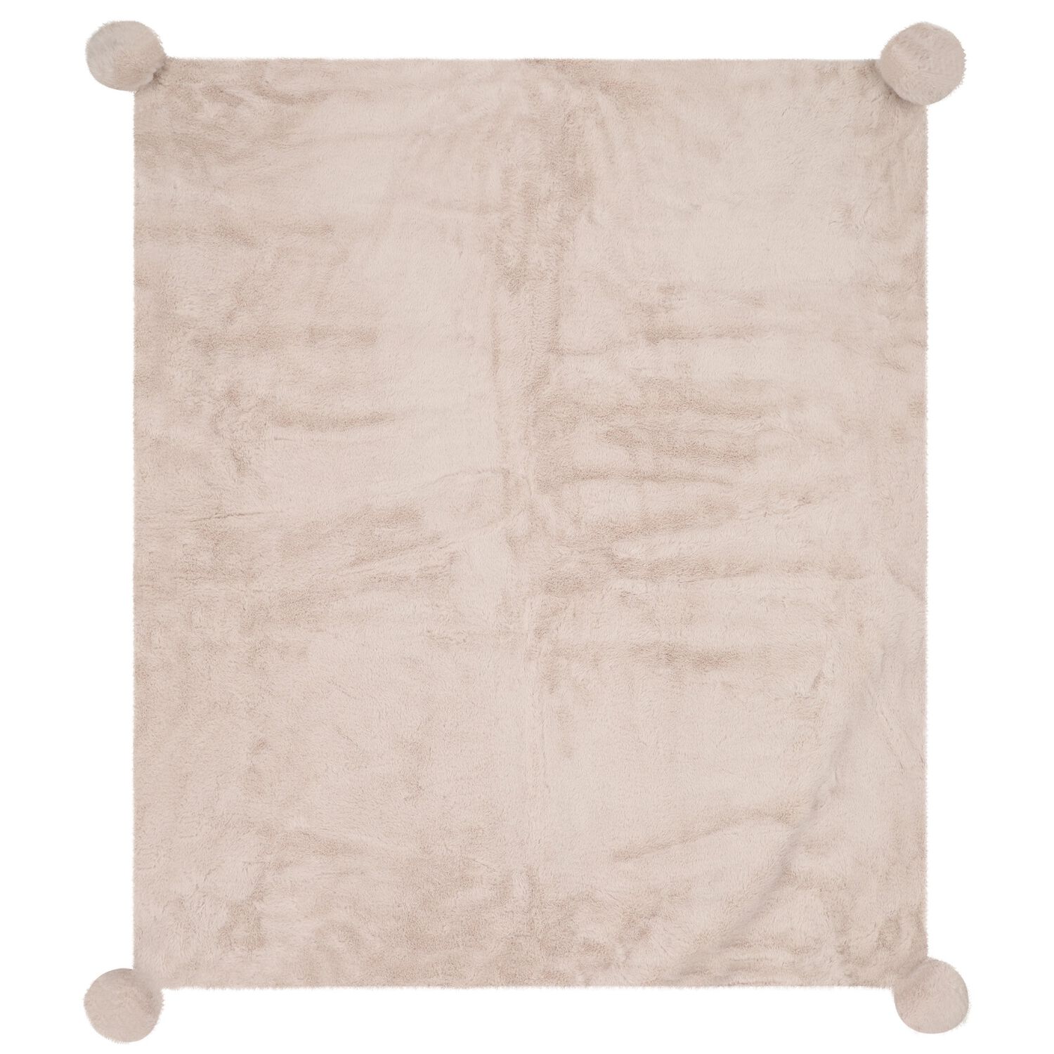 Beige & White Faux Fur Baby Blanket, 2, hi-res