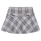 Girls Grey & Pink Check Skirt, 1, hi-res